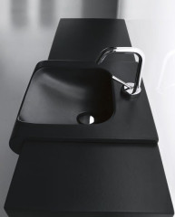 INKA keramické umyvadlo polozápustné, 40x40cm, černá mat ( 341231 ) (4)