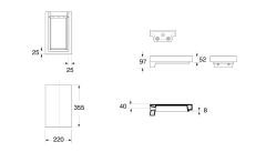 INKA odkladná keramická deska 22x35,5cm, černá mat ( 341631 ) (2)