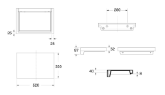 INKA odkladná keramická deska 52x35,5cm, bílá mat ( 341830 ) (2)