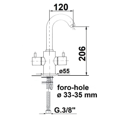 AIRTECH stojánková umyvadlová baterie bez výpusti, chrom ( 417/S ) (2)