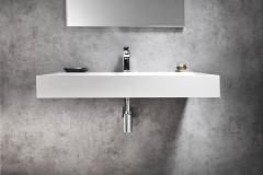 AMUR umyvadlo, litý mramor, 90x46cm, kryt výpusti, bílá ( 55032 ) (3)