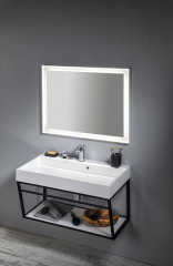 AMUR umyvadlo, litý mramor, 90x46cm, kryt výpusti, bílá ( 55032 ) (4)