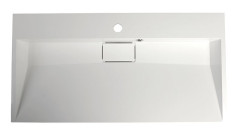 AMUR umyvadlo, litý mramor, 90x46cm, kryt výpusti, bílá ( 55032 ) (5)