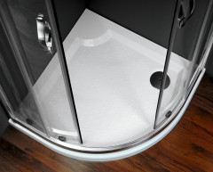 VIVA90 sprchová vanička z litého mramoru, čtvrtkruh, 90x90x4cm, R550 ( GV559 ) (4)