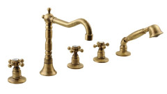 ANTEA pětiprvková baterie na okraj vany s retro hubicí, bronz ( 3886 )