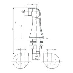 ANTEA připojení pro instalaci vanové baterie na okraj vany (pár), chrom ( 9851 ) (24)