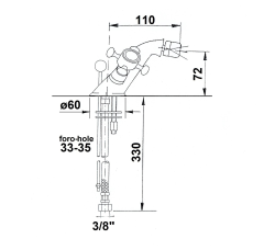 ANTEA stojánková bidetová baterie s výpustí, chrom ( 3181 ) (2)