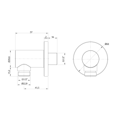 Vývod sprchy, kulatý, chrom ( 1205-01 ) (2)