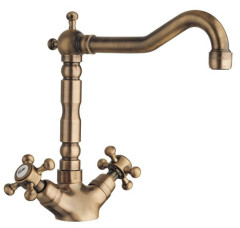 ANTEA stojánková dřezová baterie s retro hubicí, bronz  ( 3126 )