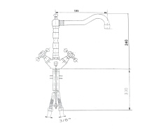 ANTEA stojánková dřezová baterie s retro hubicí, chrom ( 3121 ) (2)