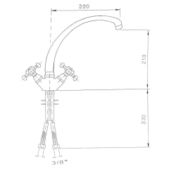 ANTEA stojánková dřezová baterie, výška 265mm, chrom/zlato  ( 3112 ) (2)