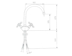 ANTEA stojánková dřezová baterie, výška 275mm, bronz ( 3096 ) (2)