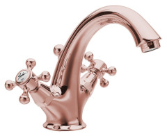 ANTEA stojánková umyvadlová baterie vysoká s výpustí, růžové zlato (3277)