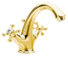 ANTEA stojánková umyvadlová baterie vysoká s výpustí, zlato (3275)