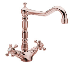 ANTEA stojánková dřezová baterie s retro hubicí, růžové zlato (3127)