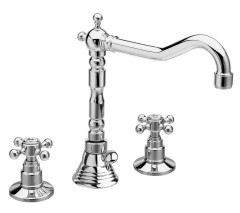 ANTEA tříprvková umyvadlová baterie s retro hubicí, s výpustí, chrom (3221)