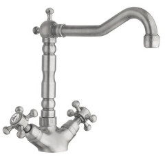 ANTEA stojánková dřezová baterie s retro hubicí, nikl (3128)