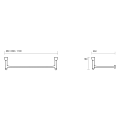 THE NEW YORKER závěsná konstrukce pro umyvadlo 80cm, černá mat (927231)(2)