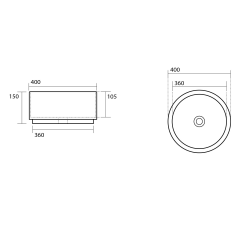 OKE keramické umyvadlo na desku, Ø 40 cm, bílá (554101)(2)