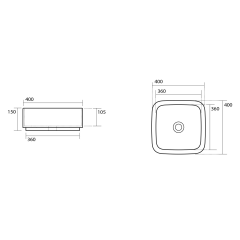 HAKO keramické umyvadlo na desku 40x40 cm, verde mat (554411)(2)