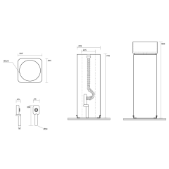 HAKO keramický podstavec volně stojící pro umyvadlo 554331, černá mat (557331)(2)
