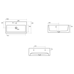 KANAAL keramické umyvadlo 100x40cm, bílá (574301)(2)