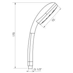 AQUALINE ruční sprcha, průměr 70mm, ABS/chrom ( HY815C ) (2)
