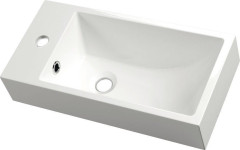 ARIANA umývátko, litý mramor, 50x25cm, baterie vlevo, bílá ( SM012 )