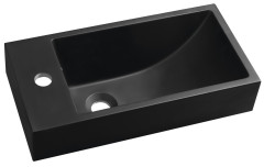 ARIANA umývátko, litý mramor, 50x25cm, baterie vlevo, černá mat (SM012B)