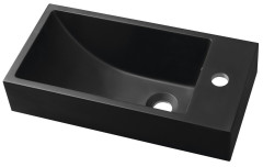 ARIANA umývátko, litý mramor, 50x25cm, baterie vpravo, černá mat (SM016B)