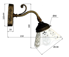 BARI svítidlo E14, 40W, 230V, keramické stínítko, IP21, bronz ( MC811 ) (2)