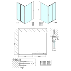 EASY obdélníkový sprchový kout 1400x1000mm, čiré sklo L/P varianta (EL1415EL3415) (2)