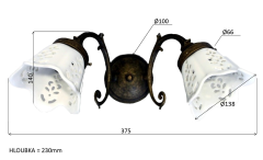 BRINDISI svítidlo 2xE14, 40W, 230V, keramické stínítko, IP21, bronz ( MC052 ) (2)