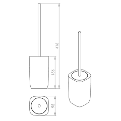 YLENIA WC štětka na postavení, růžová (YL3310)(2)
