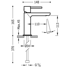 TRES MAX umyvadlová baterie páková s odtokovou soupravou, chrom (06210302D) (2)