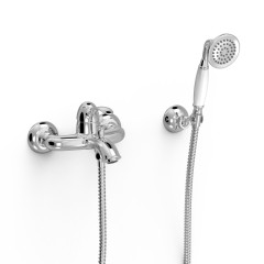 TRES CLASIC vanová baterie s hadicí, sprchovou hlavicí a držákem sprchy, chrom (24217001)