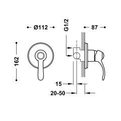 TRES CLASIC sprchová baterie podomítková včetně podomítkového tělesa, chrom (24217701) (2)