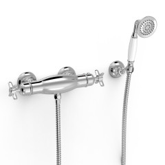 TRES CLASIC termostatická sprchová baterie 150mm, s hadicí, sprchovou hlavicí a držákem, chrom (24216409)