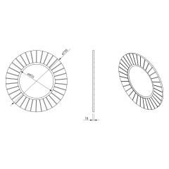 LUMIRO STRIP kulaté zrcadlo s LED osvětlením v rámu ø 75cm, carina (LR750-4141S)(2)