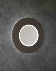 LUMIRO STRIP kulaté zrcadlo s LED osvětlením v rámu ø 75cm, agila (LR750-4343S) (3)