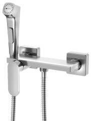 Nástěnná bidetová baterie se Stop sprškou a poličkou, chrom (TJ042)