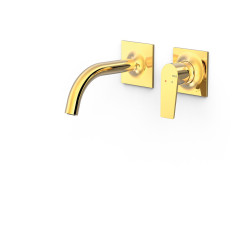 TRES PROJECT podomítková umyvadlová baterie nástěnná, ramínko 156 mm, vrchní díl, zlato (22130001OR)