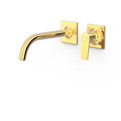 TRES PROJECT podomítková umyvadlová baterie nástěnná, ramínko 216 mm, vrchní díl, zlato (22130002OR)