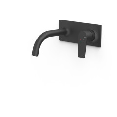 TRES PROJECT podomítková umyvadlová baterie nástěnná, ramínko 156 mm, vrchní díl, černá mat (22130003NM)