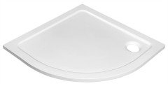 TECMI sprchová vanička z litého mramoru, čtvrtkruh 80x80cm, R550, bílá (PQ558) (3)