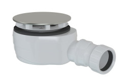 Vaničkový sifon, průměr 90mm, DN40, nízký, krytka nerez lesk (17916)