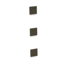 TRES trysky hydromasážní podomítkové 3 kusy 80x80 mm, černý bronz - kartáčovaný black metal (13451501KMB)