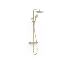 TRES TERMOSTATICKÝ teleskopický sprchový set, sprchová baterie termostatická 150mm s hlavovou a ruční sprchou, Golden Cava (19038702CA)