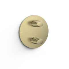 TRES termostatický pohledový díl k podomítkovému tělesu THERM-BOX, 2-cestný, Golden Cava (28125001CA)