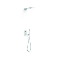 TRES THERM-BOX sprchový set podomítkové termostatické 2-cestné baterie, s nástěnnou sprchou, s držákem sprchy, hadicí a sprchovou hlavicí, chrom (21135005)